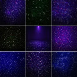 Points/étoiles colorés statiques en mouvement - Lumière laser de Noël - projecteur - étanche
