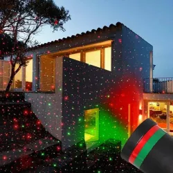 Points/étoiles colorés statiques en mouvement - Lumière laser de Noël - projecteur - étanche