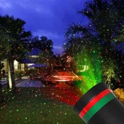 Points/étoiles colorés statiques en mouvement - Lumière laser de Noël - projecteur - étanche