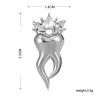 Dent avec couronne de cristal - broche