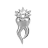 Dent avec couronne de cristal - broche