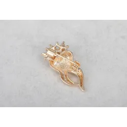 Dent avec couronne de cristal - broche