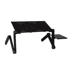 Support multifonction pour tablette/ordinateur portable - table - avec tapis de souris - réglable - pliable