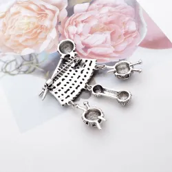 Tissage boule/fil - broche vintage