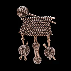 Tissage boule/fil - broche vintage
