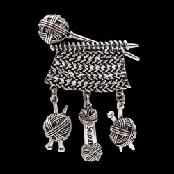 Tissage boule/fil - broche vintage