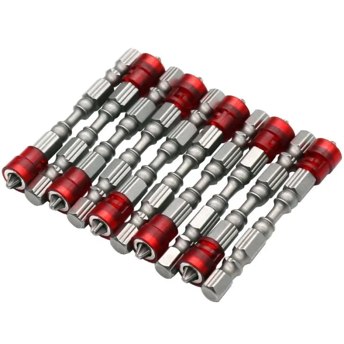 Embouts magnétiques PH2 65 mm à tige hexagonale - 10 pièces