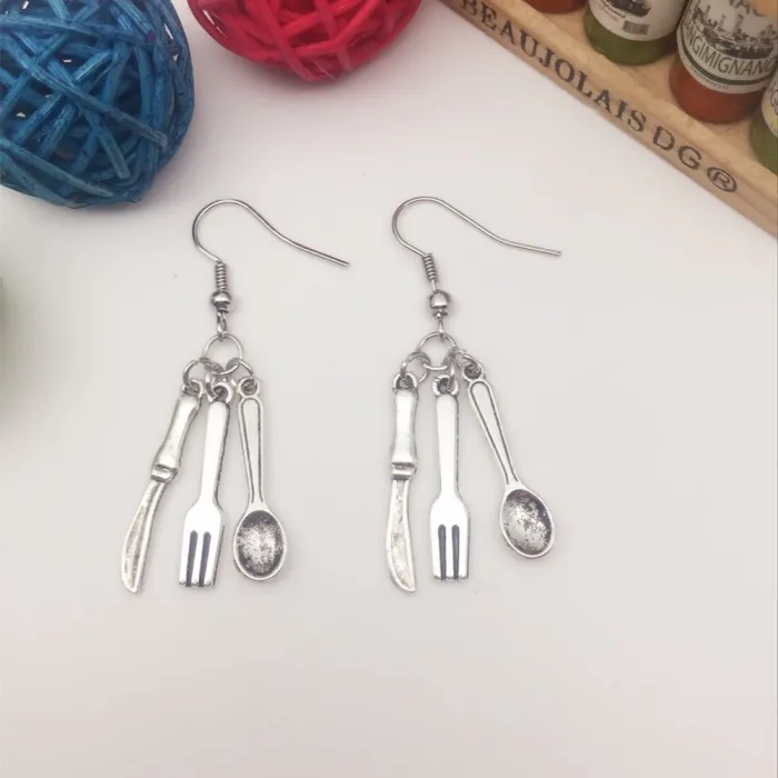 Knife fork & spoon cutlery earringsEarrings