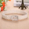 Ceinture élastique élégante avec perles et cristaux