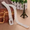 Ceinture élastique élégante avec perles et cristaux