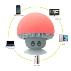 Mini enceinte Bluetooth - sans fil - avec ventouse - forme champignon