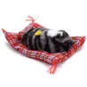 Peluche chat endormi avec son