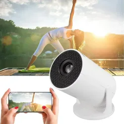 Projecteur portable HY200 720p - Rotation à 270°, Full HD HDMI/USB, idéal pour le home cinéma et les films en plein air