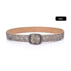 Ceinture en cuir à rivets style punk pour femme - boucle ardillon vintage pour jeans