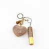 Porte-clés cœur diamant - avec cordon tendance et mini flacon de parfum