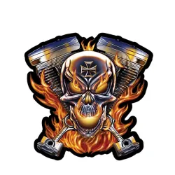 copy of Crâne & flammes - autocollant vinyl 12 * 12cm