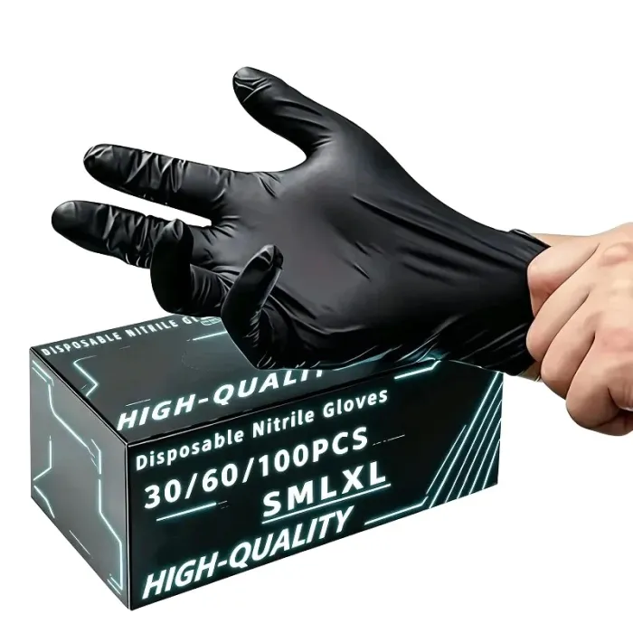 10/20/50/100PCS Black Nitrile Disposable Gloves for Work Latex Free Home Cleaning Glove Textured Mechanic Tattoo Hair Dye Beauty