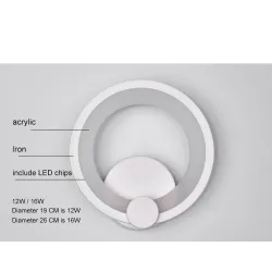12W 16W LED lampe de lumière murale moderne