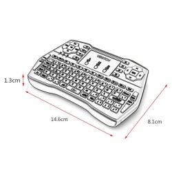 Mini clavier sans fil iPazzPort Touchpad avec rétroéclairage LED |MISUMI