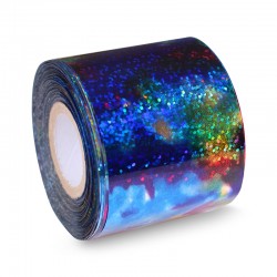 Gradient ciel étoilé - papier holographique bleu - clou d'aluminium - sticker d'art - 1m