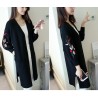 Long Loose Embroidery Knitted Sweater CardiganWomen's fashion