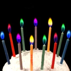 Flamme colorée - bougies pour un gâteau d'anniversaire 6 pièces