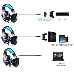 G9000 - Casque de jeux avec microphone LED 3,5 mm