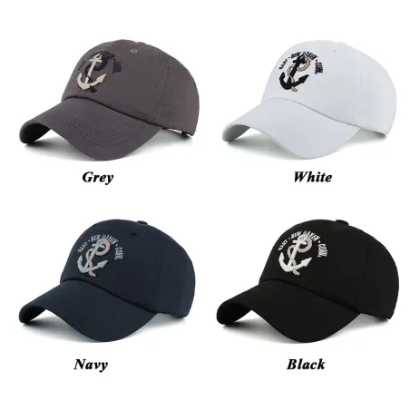 Casquette de baseball avec ancre - coton - réglable - unisexe
