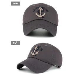 Casquette de baseball avec ancre - coton - réglable - unisexe