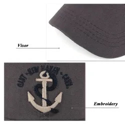 Casquette de baseball avec ancre - coton - réglable - unisexe