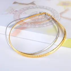 Collier en acier inoxydable plat