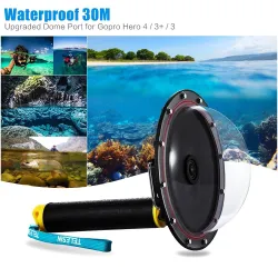 TELESIN 6" Waterproof Case Floating Trigger for GoPro Hero 4 3 3+ Lens Dome Cover HousingAccessories