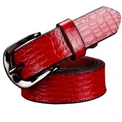 Crocodile design - ceinture en cuir véritable