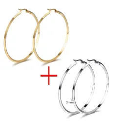 Boucles d'oreilles en or & argent 2 paires