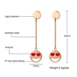 Boucles d'oreilles longues en acier inoxydable
