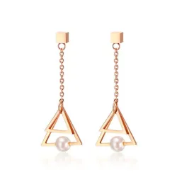 Boucles d'oreilles de perle Triangle