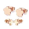Boucles d'oreilles en acier inoxydable rose 2 paires