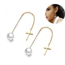 Pearl drop long line elegant earringsEarrings