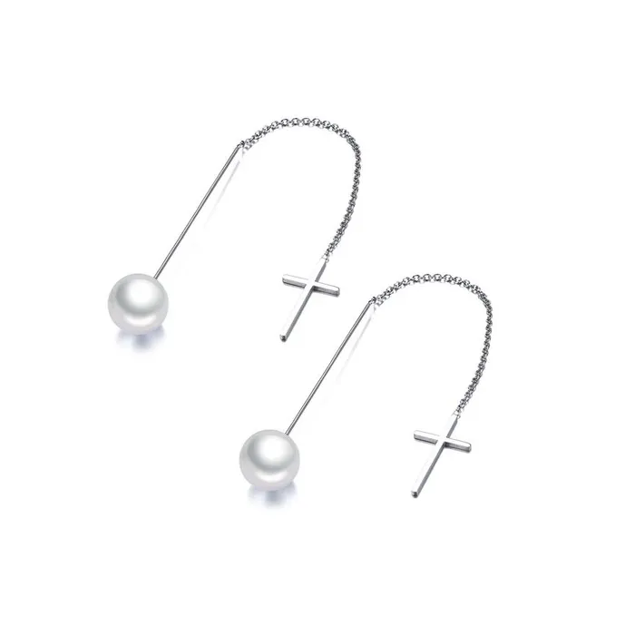 Pearl drop long line elegant earringsEarrings