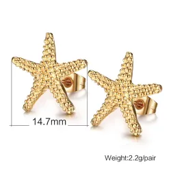 Gold starfish stud earringsEarrings