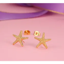 Boucles d'oreilles de l'or Starfish