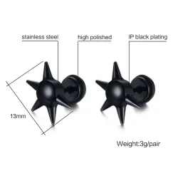 Black Nail Stud Earrings UnisexEarrings
