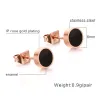 Boucles d'oreilles rondes en or rose noir et blanc