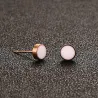 Boucles d'oreilles rondes en or rose noir et blanc