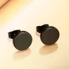Boucles d'oreilles rondes en noir et argent