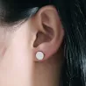 Boucles d'oreilles rondes en noir et argent