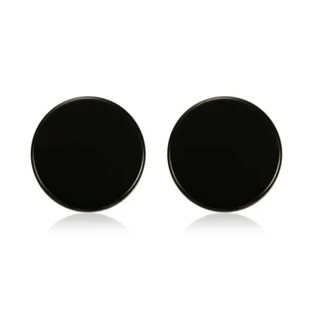 Boucles d'oreilles rondes en noir et argent