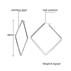 Argent - grandes boucles d'oreilles géométriques
