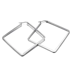 Argent - grandes boucles d'oreilles géométriques