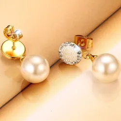Boucles d'oreilles perles et cristaux